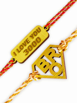 Digital Dress Room - Designer Fancy Superhero I Love You 3000 Bhaiya Rakhi