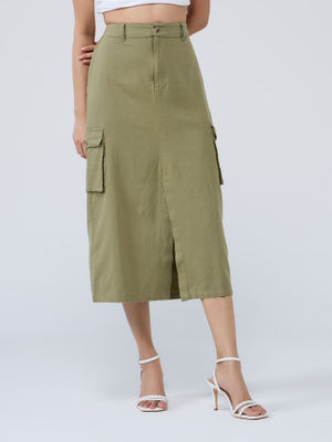 Rikka Stripe Midi Kjole - 857 Green main image 0