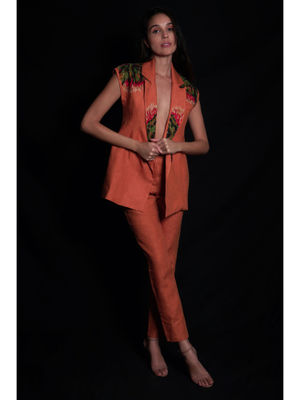 SEESA - Sundial Long Dress With Geometric Embroidery