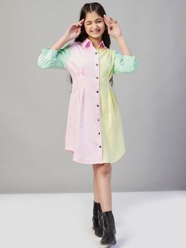 Stylo Bug Knee Length : Buy Stylo Bug Girls Colorblock Collar Neck A Line Casual  Wear Dress -Multicolor Online | Nykaa Fashion