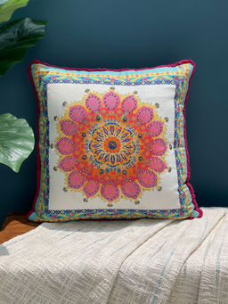 AME - decorative cushion cover, Bohemian Eclectic Folk - 18x18