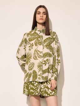 ONLY - Women Green Leaf Printed Regular Fit Co-Ord Set