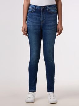 Pepe Jeans - Women Dark Blue High Rise Skinny Stretchable Jeans