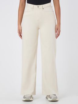 Pepe Jeans - Women Off White Ecru Wide Leg Jeans