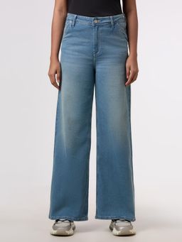 Pepe Jeans - Women Blue High Rise Wide Leg Stretchable Jeans