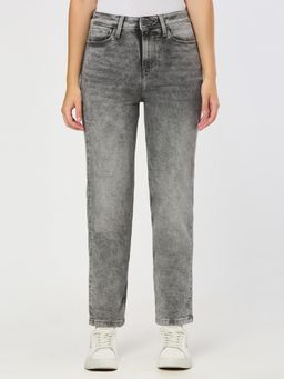 Pepe Jeans - Women Grey Straight Fit Stretchable Jeans