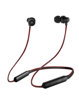 pTron - InTunes Lite BT5.0 Deep Bass Wireless Headphones, HD Mic & Voice Assistance (Black & Red)