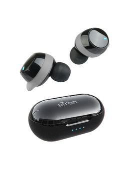 pTron - Basspods 581 BT5.0 Wireless Headphones with 12Hrs Playback Time with Case (Black & Grey)