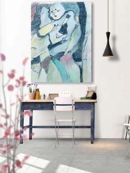 The Art House - Women Acrylic Abstract Painting For Office Or Home Print