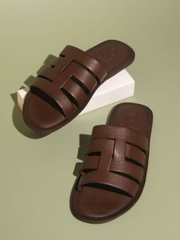 PRIVO - Men Brown Velcro Sandals