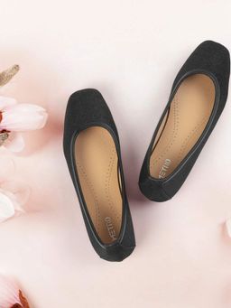Metro - Womens Black Slip On Casual Ballerinas