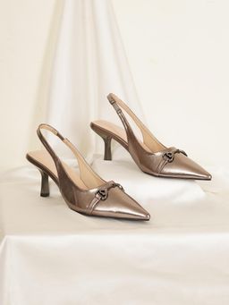 Sherrif Shoes - Womens Stiletto Heel Sandals for Elegant Everyday Style - Grey