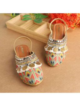 Lil Pitaara - Girls Zari Multi-Color Jutti