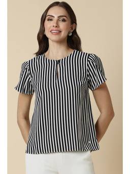 Allen Solly - Womens Multi-Color Stripes Casual Top