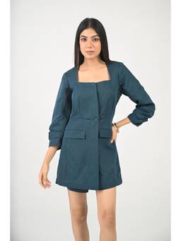Ayrolane - Wrap Blazer Teal Playsuit