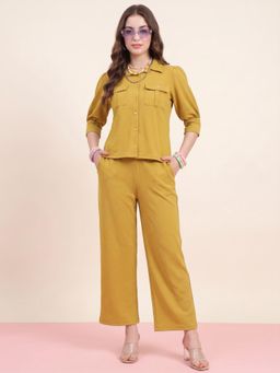 JAKANARY - Womens Mustard Solid Co-Ord Set