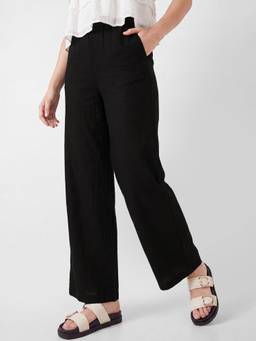 max - Womens Black Solid Pull-On Pant