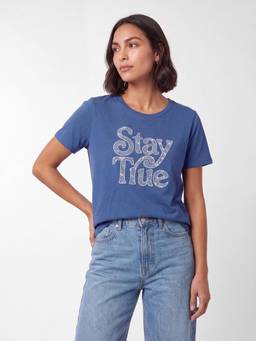 max - Womens Blue Printed T-Shirt