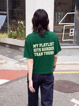 max - URB_N Green Womens Printed Boxy Fit T-Shirt