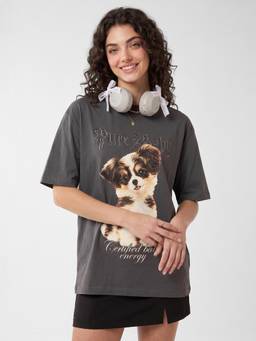 max - URB_N Womens Oversized Puppy Printed T-Shirt