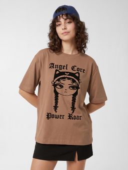 max - URB_N Brown Womens Printed T-Shirt
