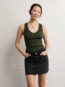 American Eagle - High Waisted Pleated Mini Skirt