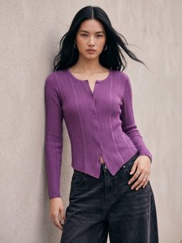 Outzidr - Purple Button Down Cardigan