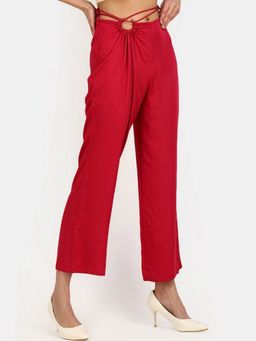 Oh Rare - Women Pink Solid Regular Fit Pant