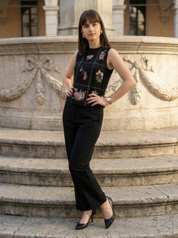 ZUMMER - Black Embroidered Top with Pant