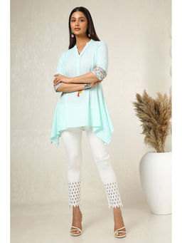 Soch - Womens Off White Viscose Blend Embellished Pant with Stone Work