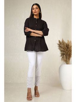 Soch - Womens White Viscose Blend Embellished Pant with Stone Work