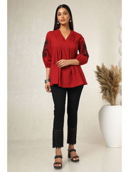 Soch - Womens Black Viscose Blend Embellished Pant with Stone Work