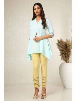 Soch - Womens Yellow Viscose Blend Embellished Pant with Stone Work