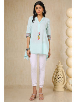 Soch - Womens White Viscose Blend Pant with Thread Work