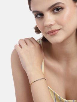 Carlton London - Gold Plated CZ Adjustable Bracelet for Women