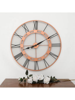 ARTYPILLAR - 30In Iron Frame In Rose Gold Polish and Roman Number Dial Wall Clock