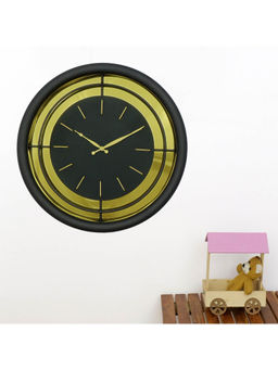 ARTYPILLAR - Iron Moulding Frame with Iron Dial and Back Golden Mirror and Flat Glass Wall Clock