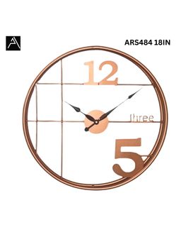 ARTYPILLAR - 18In Iron Metal Open Dial Alphanumeric Dial In Golden / Rose Gold Wall Clock