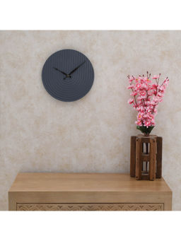 ARTYPILLAR - Wooden Grooves Design Open Dial Grey Wall Clock