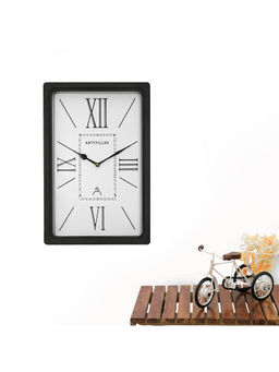 ARTYPILLAR - 12X18 Rectangle Wooden Frame with Flat Glass Roman Number Dial Wall Clock