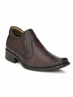 Hitz - Men's Brown Leather Slip On Formal Shoes