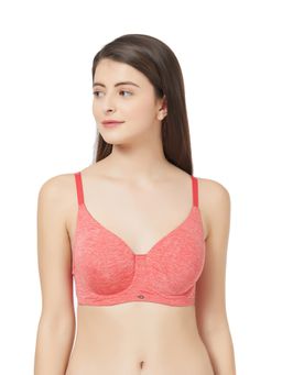 SOIE - Women's Full Coverage Non Padded Wired Bra-Red