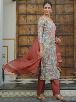 Libas - Off White Silk Blend Printed Kurta Sets for Women