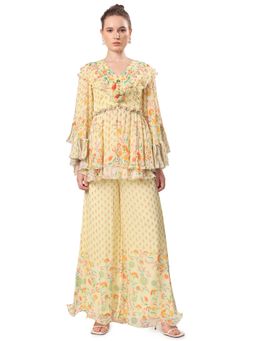 MANDIRA WIRK - Women'S Nisa Floral Kurti with Palazzo (Set of 2)