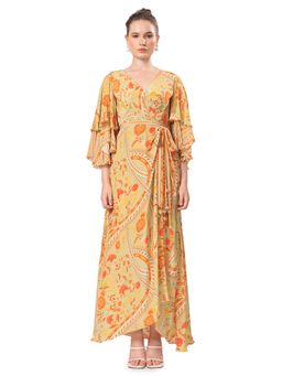 MANDIRA WIRK - Women'S Zaina Printed V-Neck Dress