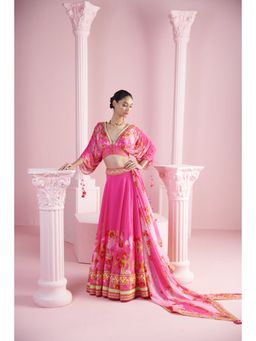 MANDIRA WIRK - Women's Leyla Embellished Lehenga with Blouse and Dupatta (Set of 3)