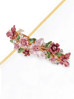 Yellow Chimes - Pink Butterfly And Floral Design French Berrate