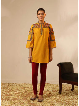 Lakshita - Dark Yellow Embroidered Tunic