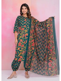 Anurang - Women Floral Printed Pure Cotton Kurta With Salwar & Dupatta