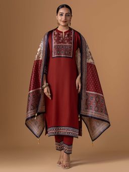 Women Plus - Viscose Rayon Kurta With Pant & Dupatta